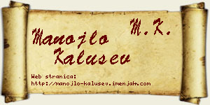 Manojlo Kalušev vizit kartica
